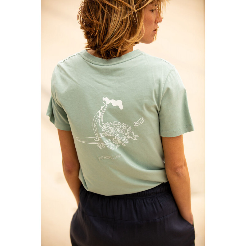 PICTURE TEE SHIRT SLEE CC blue surf