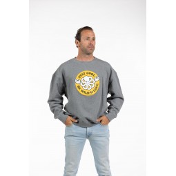 JONSEN SWEAT LOOSE HAPPY Gris chiné